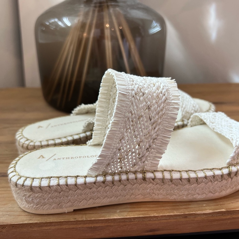 Anthropologie woven white sandals - Picture 3 of 7